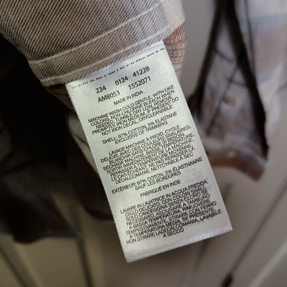 Columbia Men's Button Front Shirt NWT Neutral Tan Brown Long Sleeve Pockets 2XL - Picture 5 of 6